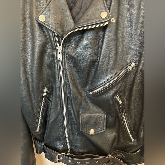 Vintage Wilsons Black Leather Motorcycle Biker Jacket SizeLarge Heavyweight - Picture 6 of 14